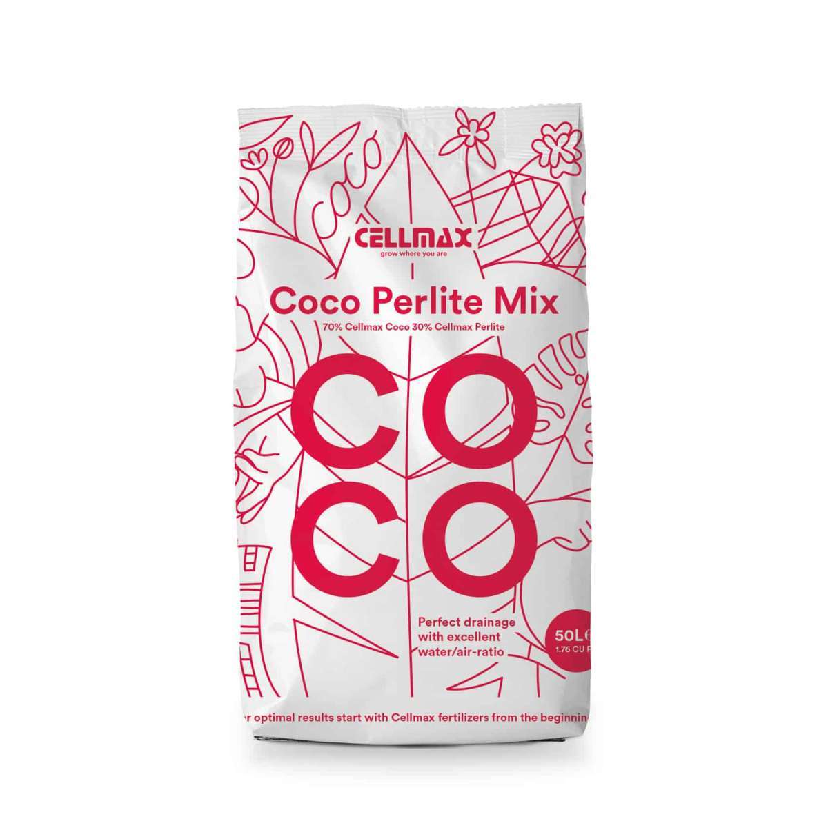 Substrat De Culture Pure Coco UGRO 50L - Mélange Coco Et Perlite Sans Tourbe
